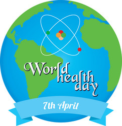 isolated label with text and elements for world vector image