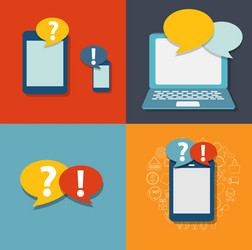 modern flat icon set for web and mobile vector image
