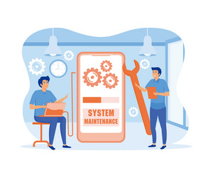system maintenance concept update program vector image