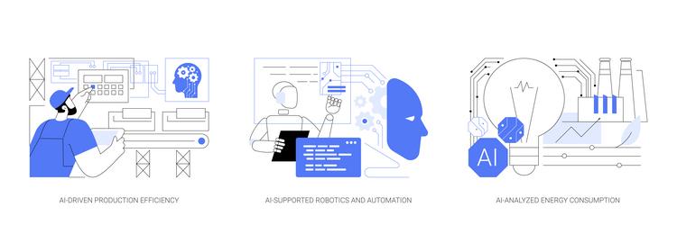 AI in Manufacturing: Efficiency & Automation vector image