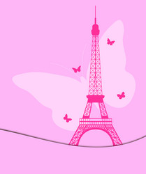 eiffel tower with butterflies pattern vector image