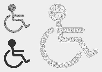 handicapped mesh 2d model and triangle vector image
