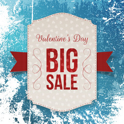 holiday poster with valentines day big sale text vector