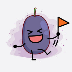 java plum fruit cute character with simple face vector image