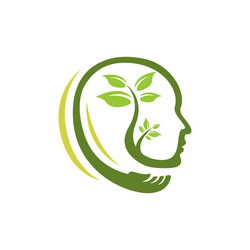 Nature head science logo vector