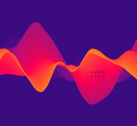 sound waves 3d wavy background with dynamic vector image