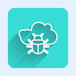 white line system bug on a cloud icon isolated vector image