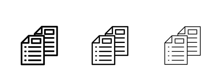 duplicate icons in three different stroke lines vector image