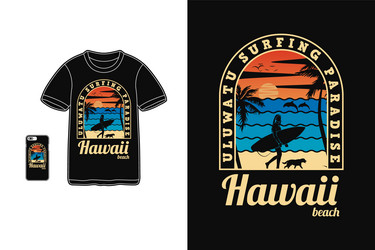 26hawaii beach vibes t shirt design silhouette Vector Image