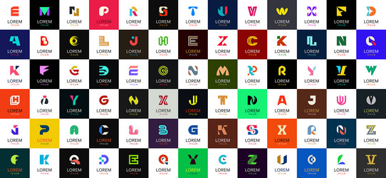 abstract collection with letters Vector Image