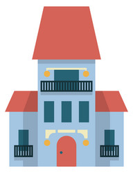 Mansion flat icon big house front view vector