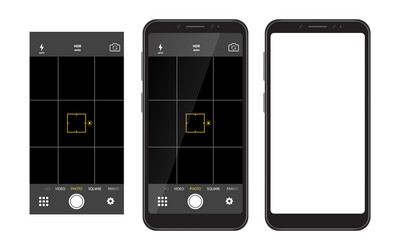 Modern smartphone with camera application user vector