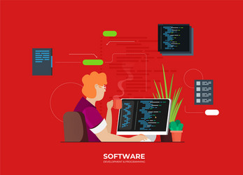 software development and programming program code vector image