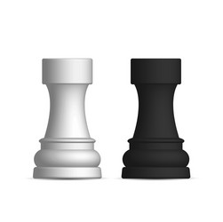 Black and white chess piece rook vector