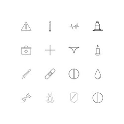 Healthcare and medical linear thin icons set vector