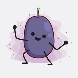java plum fruit cute character with simple face vector image