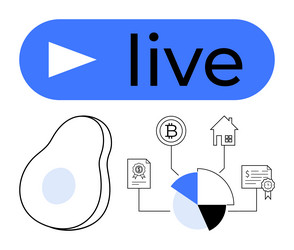 live streaming concept with blockchain elements vector image