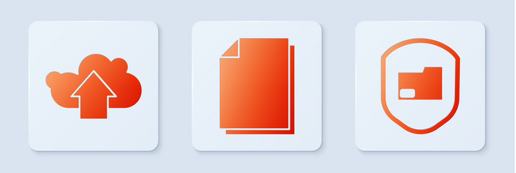 set document cloud upload and folder vector image