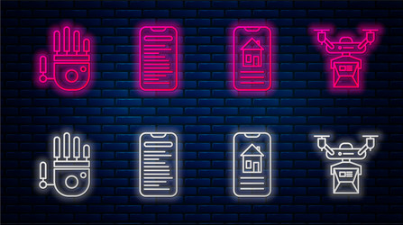 set line computer api interface smart home vector image