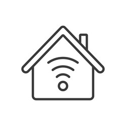 smart house wi-fi icon in line design vector image