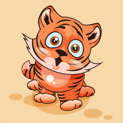 tiger cub surprised vector