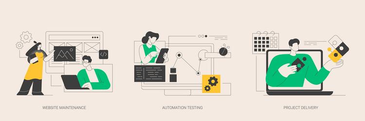 web development and support abstract concept vector image