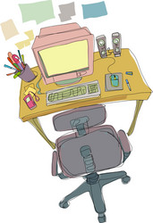 A view of desk vector