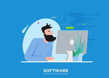 software development and programming program code vector image