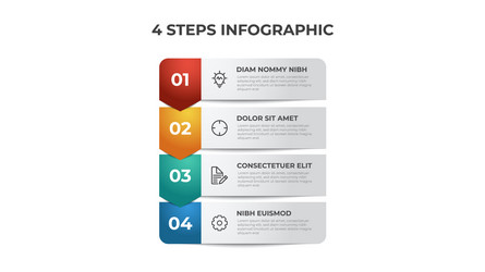 4 points steps list diagram layout with number vector image