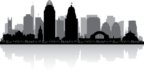 Cincinnati Skyline Silhouette Vector Image