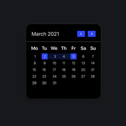 Digital calendar ui widget vector