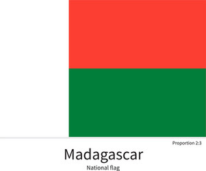 National flag of madagascar with correct vector