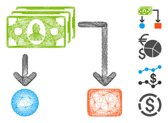 Net payment diagram mesh vector