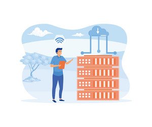 web hosting concept of cloud computing vector image