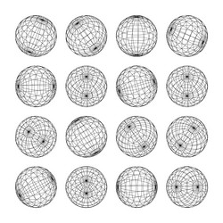 wireframe shapes lined sphere perspective mesh vector image