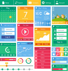 flat user interface template vector