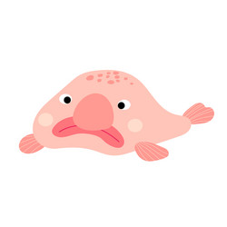 Happy Pink Blob Fish Ugliest Cute Stock Vector (Royalty Free) 1800017845