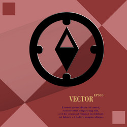 compass flat modern web button on a geometric vector image