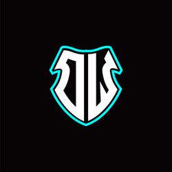ow initial logo design with a shield shape vector image
