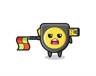 tape measure character as line judge hold vector image