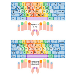 Touch Typing Keyboard Layout Chart vector image