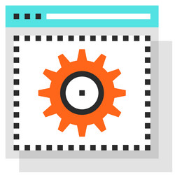 web development flat line icon concept vector image