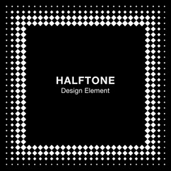 black abstract halftone square frame background vector image