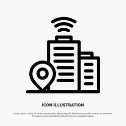 building wifi location line icon vector image