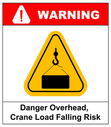 Danger overhead load sign Royalty Free Vector Image