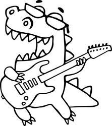 Dragon Rock Musician with Guitar Vector Image