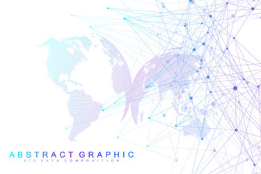 geometric abstract background with connected lines vector image