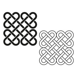 knot pattern black white weave interlocked loop vector image