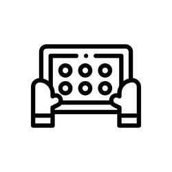 play button icon thin linear style design vector image