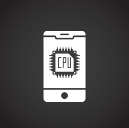 processor chip related icon on background vector image